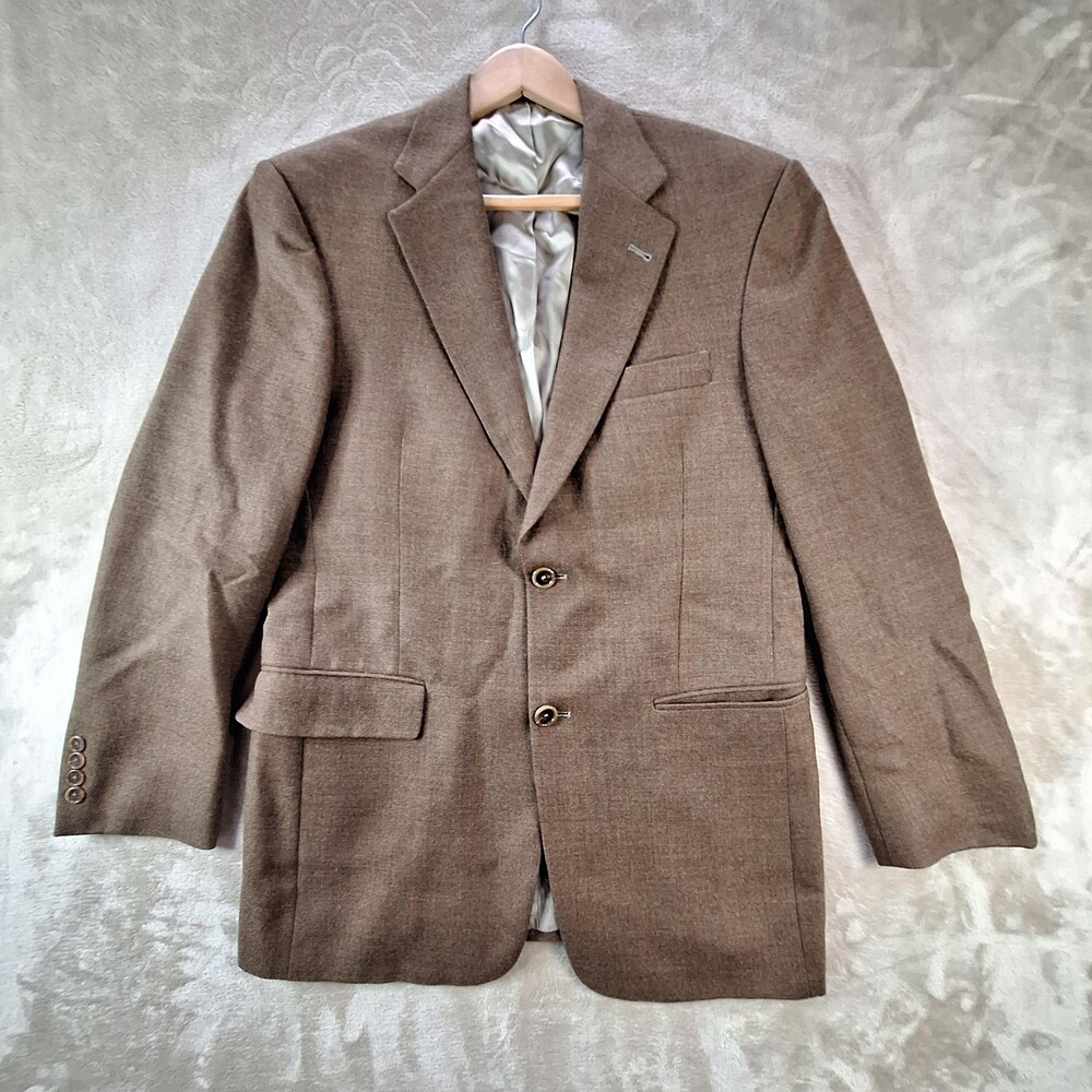 Burberry London Blazer Mens 42L Brown Tweed Two Button Single Vent Notch Lapel